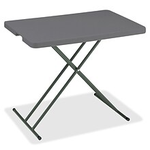 Iceberg IndestrucTable TOO Folding Table, Rectangle Top, X-shaped Base, 30 L x 20 W x 28 H, Charc