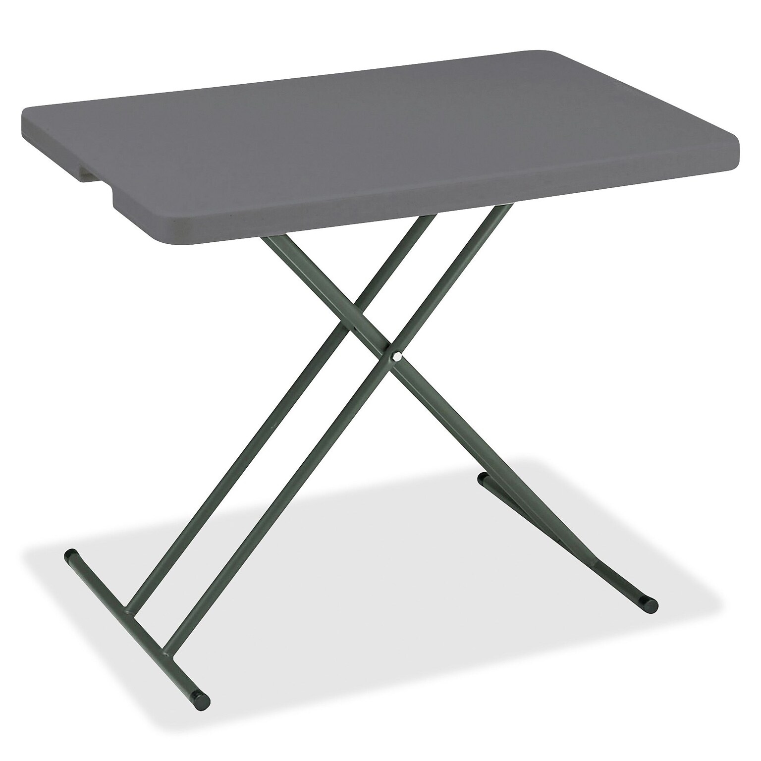 Iceberg IndestrucTable TOO Folding Table, Rectangle Top, X-shaped Base, 30 L x 20 W x 28 H, Charcoal