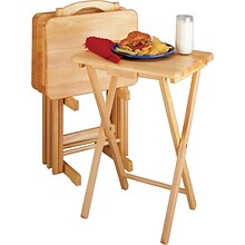 Winsome 25.98 x 19.05 x 14.56 Solid Wood Rectangular TV Table Set, Natural, 5 Pieces