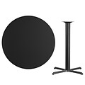 Flash Furniture 42 Laminate Round Table Top, Blk w/33x33 Bar-Height Table Base (XURD42BKT3333B)