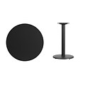 Flash Furniture 30 Laminate Round Table Top, Black w/18 Round Table-Height Base (XURD30BKTR18)