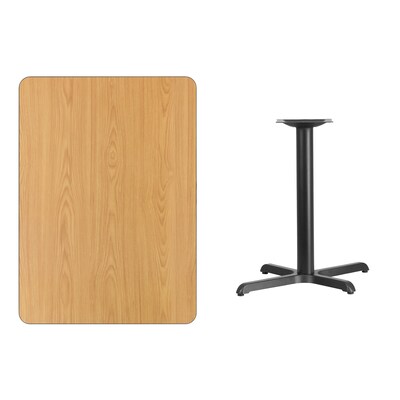 Flash Furniture 30x42 Rectangular Laminate Table Top, Natural w/22x30 Table-Height Base
