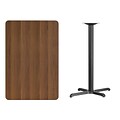 Flash Furniture 30x45 Rectangular Laminate Table Top, Walnut w/22x30 Bar Height Table Base