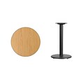 Flash Furniture 24 Round Laminate Table Top, Natural w/18 Round Table-Height Base (XURD24NTTR18)
