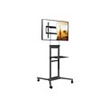 DoubleSight DS-5070CT Mobile TV Display Stand with Shelf; Black