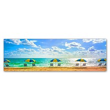 Trademark Fine Art Florida Beach Chairs Umbrellas by Preston 16 x 47 Canvas Art (EM0519-C1647G