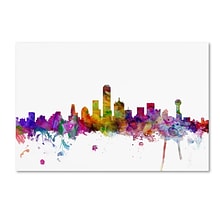 Trademark Fine Art Dallas Texas Skyline by Michael Tompsett 16 x 24 Canvas Art (MT0555-C1624GG