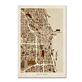 Trademark Fine Art Chicago City Street Map by Michael Tompsett 12 x 19 Canvas Art (MT0670-C121