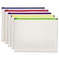 Globe-Weis Poly Zip Envelope, Letter, Open Side, Assorted, 5/Pack (PFX85292)