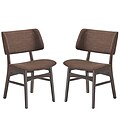 Modway Vestige Linen Dining Side Chair, Walnut/Mocha (EEI-2024-WAL-MOC-SET)