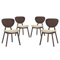 Modway Murmur Linen Dining Side Chair, Walnut/Beige (EEI-2063-WAL-BEI-SET)