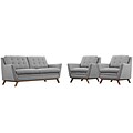 Modway Beguile 36L Fabric Living Room Set, Expectation Gray (EEI-2141-GRY-SET)