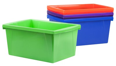 Storex 22 Quart Storage Bins, Assorted Colors, 6/Carton (STX61515U06C)