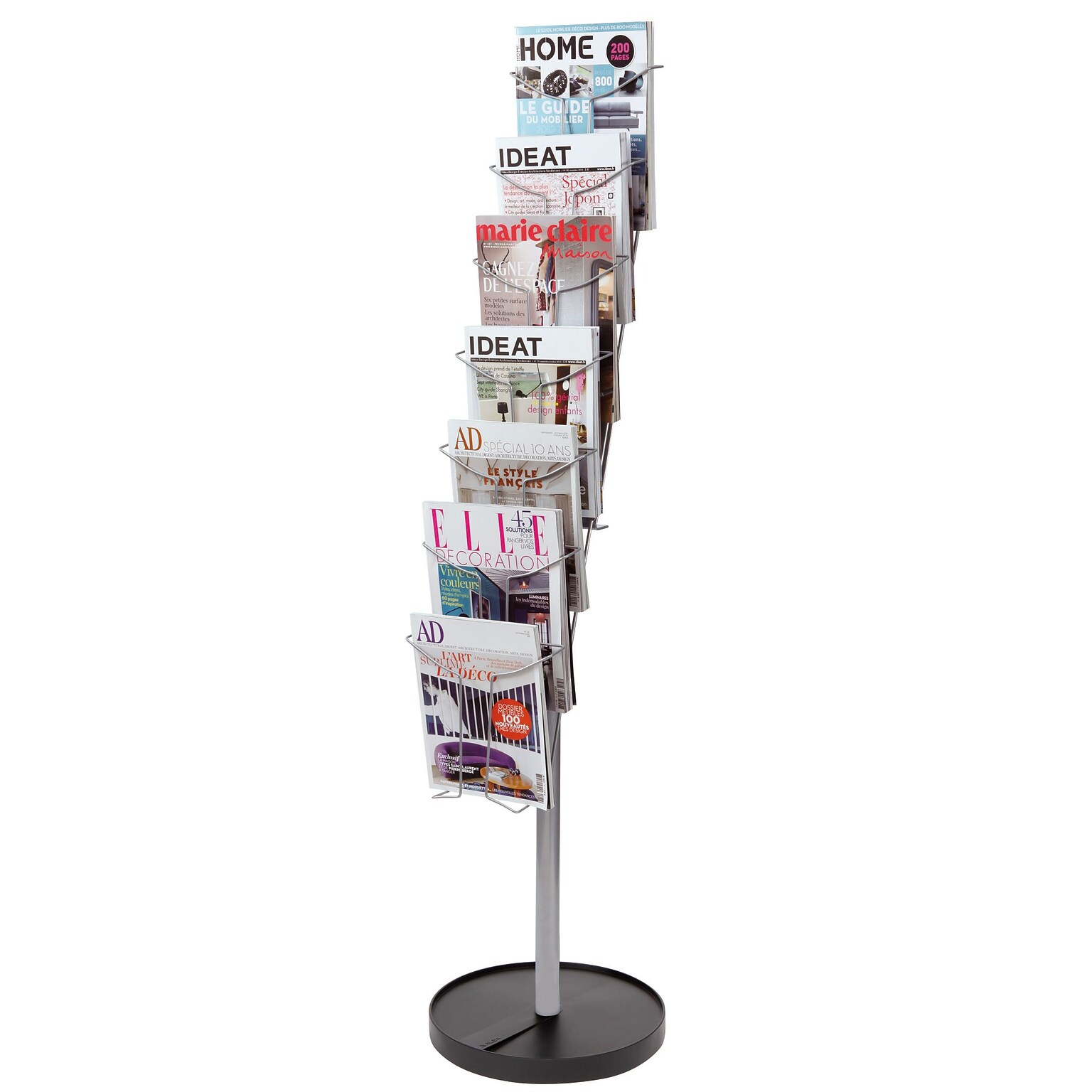 Alba Literature Holder, 9.4 x 12.6, Gray and Clear Metal (DDFIL7S)