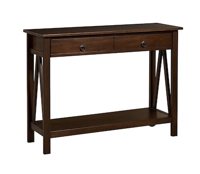 Linon Titian 30.71 x 44.01 x 13.98 Pine/Painted MDF Console Table; Antique Tobacco