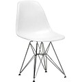 Baxton Studio Eiffel Molded Plastic Accent Chair, White, 2/Set
