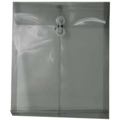 JAM Paper® Plastic Envelopes with Button and String Tie Closure, Letter Open End, 9.75 x 11.75, Smok