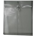 JAM Paper® Plastic Envelopes with Button and String Tie Closure, Letter Open End, 9.75 x 11.75, Smok