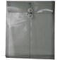 JAM Paper® Plastic Envelopes with Button and String Tie Closure, Letter Open End, 9.75 x 11.75, Smoke Gray, 12/Pack (118B1SM)