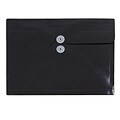 JAM Paper® Plastic Envelopes with Button and String Tie Closure, Letter Booklet, 9.75 x 13, Black, 1