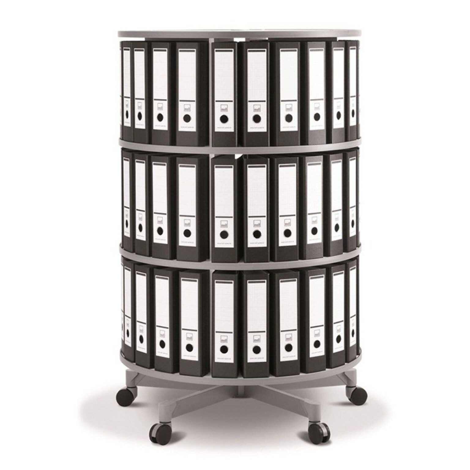 Moll® Rotary Three Tier Spin & File Binder Storage Carousel, White