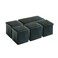 Aurora Lighting Jellico Faux Leather Bench and Storage Ottoman Set Black 1 STP-TLC3109239