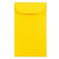 JAM Paper #5.5 Coin Business Colored Envelopes, 3.125 x 5.5, Yellow Recycled, 100/Pack (356730547B)