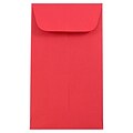 JAM Paper #6 Coin Business Colored Envelopes, 3.375 x 6, Red Recycled, 100/Pack (356730561B)