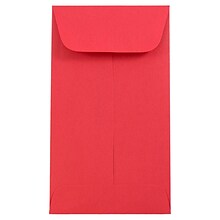JAM Paper #5.5 Coin Business Colored Envelopes, 3.125 x 5.5, Red Recycled, Bulk 500/Box (356730551H)
