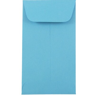 JAM Paper #5.5 Coin Business Colored Envelopes, 3.125 x 5.5, Blue Recycled, 100/Pack (356730549B)