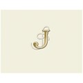 JAM Paper® Personal Stationery Foldover Card Set, Natural White with Elegant Gold Letter J, 12/Pack (52611807696)