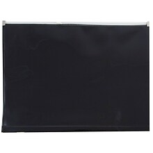 JAM Paper® Plastic Envelopes with Zip Closure, Letter Booklet, 9.5 x 12.5, Black Poly, 12/pack (218Z