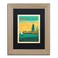 Trademark Fine Art Chicago II by Anderson Design Group 11 x 14 Black Matted Wood Frame (886511839342)