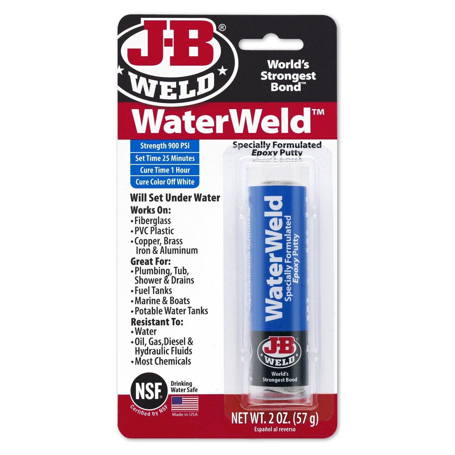 J-B Weld Adhesive Putty, 2 oz., White (803-8277)
