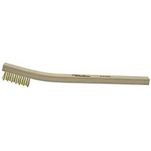 Weiler® Small Hand Scratch Brushes, 8 3/4 Block, Brass Bristles, Curved Handle