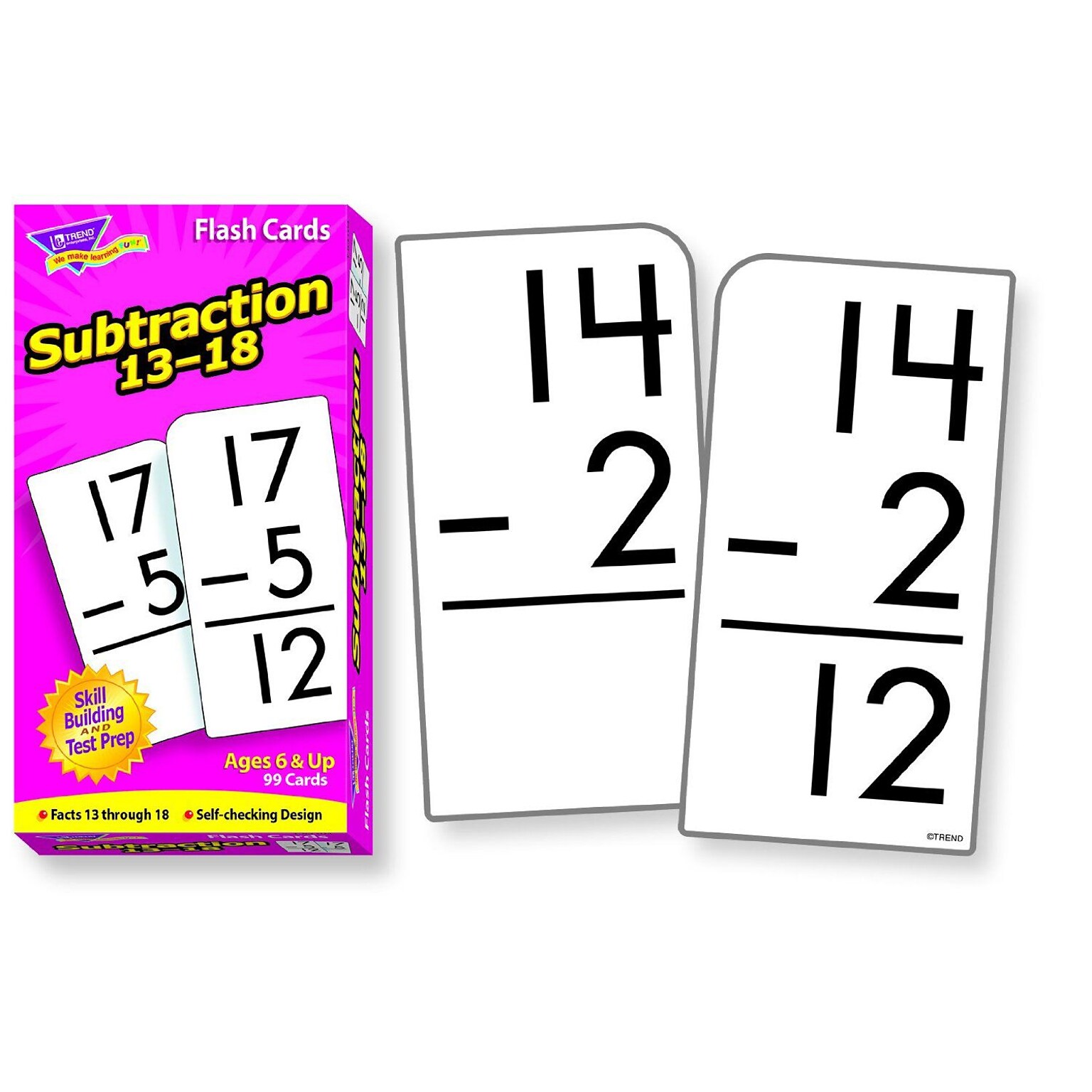 Subtraction 13-18 Skill Drill Flash Cards for Grades 1-4, 99 Pack (T-53104)