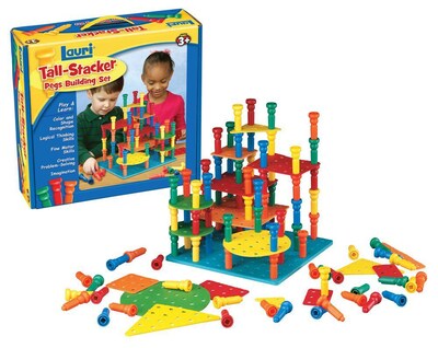 Lauri Toys Tall Stacker Pegs Building Set, 118/Set (LR-2450)