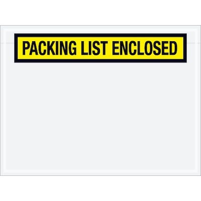 Quill Brand Packing List Envelope, 4 1/2 x 6 - Yellow Panel Face, Packing List Enclosed, 1000/Ca