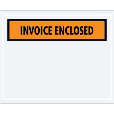 Quill Brand® Packing List Envelope, 4 1/2 x 5 1/2 Orange Panel Face Invoice Enclosed, 1000/Case