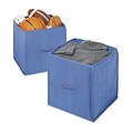 Whitmor Polypropylene/Fabric Collapsible Storage Cube, Blue