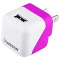 Insten® 5 VDC USB Mini Travel Charger; Hot Pink