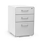 Stow 3-Drawer File Cabinet, White + Light Gray