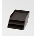 Bindertek Bright Wood Desk 3 Stackable Paper Tray Set, Black (BTSET1-BK)