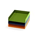 Bindertek Bright Wood, Stackable Letter Paper 3 Tray Multi-Set, Green/Navy/Orange (BTSET1M-GNO)