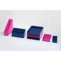 Bindertek Bright Wood Desk Organizing System Desktop Deluxe Multi-Set, Pink/Navy (BTSET4M-PN)