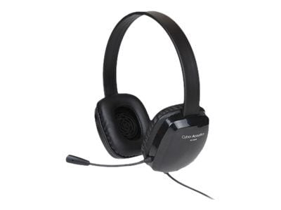 Cyber Acoustics AC-6008 Over-the-Head Stereo Headphones with Mic; Black
