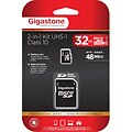 Gigastone GS-2IN1C1032G-R Class 10/UHS-I 32GB microSDHC Memory Card 2-in-1 Kit