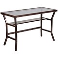 Flash Furniture Contemporary Desk with Dark Gray Tempered Glass