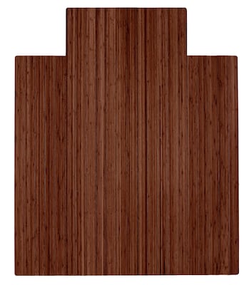 Anji Mountain Roll-Up Bamboo Chair Mat, Standard Lip, 44 x 52, Walnut