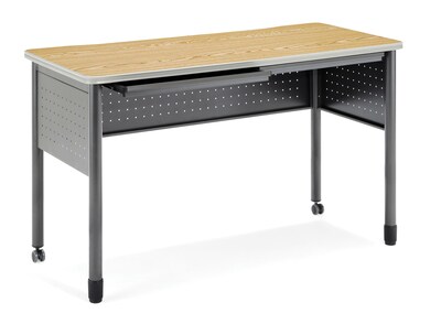 OFM Mesa Series Standing Height Training Table/Desk with Drawers 27.75 x 55.25, Oak (66141-OAK)